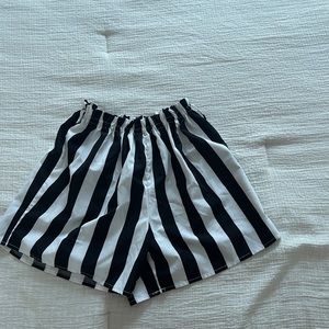 Black and white stripe shorts